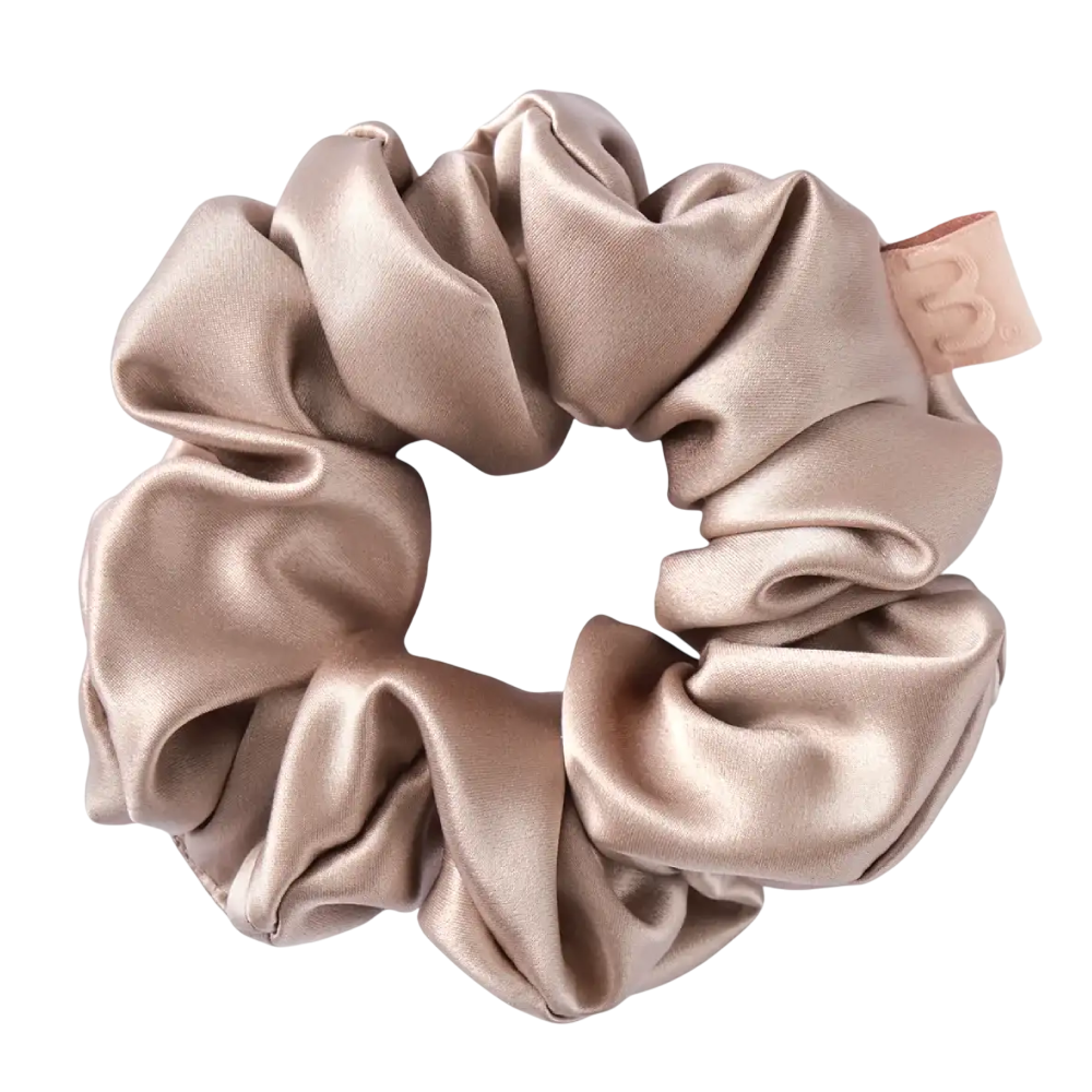 MON MOU Silk Large Scrunchie Beige - Об'ємна резинка для волосся з натурального шовку 